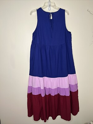 #ad Ava amp; Viv Women#x27;s X 14W Sleeveless Colorblock Tiered Maxi Dress New $20.99