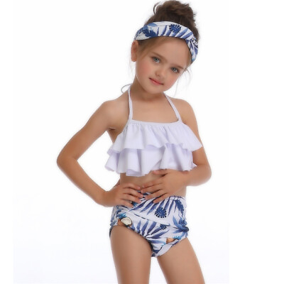 Kids Girl Swimsuit Adjustable Halter Swimwear Beachwear Suit Holiday Summer Suit $17.95