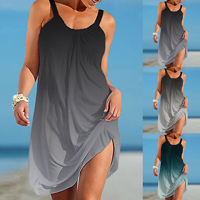 #ad #ad Sundresses For Women Beach T Shirt Dresses Sleeveless Casual Boho Tank Dress $15.99