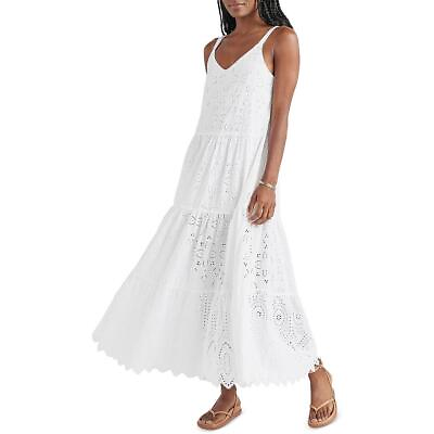 #ad Splendid Womens Wynona White Cotton Eyelet Summer Maxi Dress XS BHFO 6188 $50.99