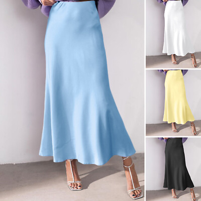 Women#x27;s Elegant Skirts Skirt Dress High Waist Maxi Long Skirts Full Length Dress $16.62