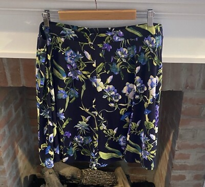 #ad Susan Graver Plus Size 1X Pull On Floral amp; Vines Skirt Knee Length $18.95
