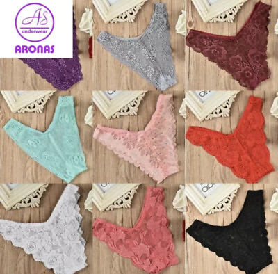 #ad #ad Women Sexy Lace Underwear Panties Brief Bikini Knickers Thongs G string 6 Pack M $12.20