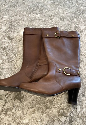 #ad #ad Ros Hommerson Womens Boots Size 8.5M Brown leather $16.87
