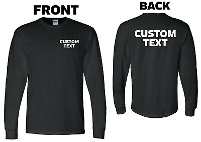 #ad Custom T Shirt DryBlend® 50 50 Long Sleeve Personalized Add Your Own Text $20.25