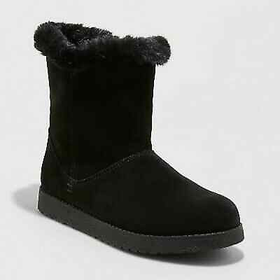 #ad Womens Boots Size 11 Real Suede Ankle bootie Cat Mid Shearling NWT $26.10