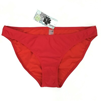 #ad HAPARI Swim Bikini Bottom Womens Plus 2X Regular Bikini Solid Red UPF 50 NEW $27.95