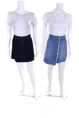 #ad Madewell Zara Womens Denim Skirts Blue Size 10 L Lot 2 $42.69