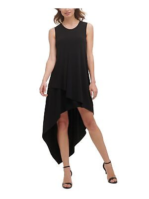 #ad KENSIE Womens Jersey Pullover Styling Unlined Sleeveless Maxi Hi Lo Dress $11.99