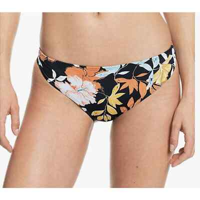 #ad Roxy Juniors Island Vibes Black Floral Bikini Bottoms Size XL Side Tab New $26.95