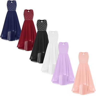 #ad Girls Gown Cocktail Dress Breathable Dresses Evenings Birthday Rhinestones Kids $20.51