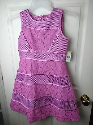 #ad Special Editions Girls Purple Sleeveless Formal Mix Media Dress. Size 10 12 $16.99