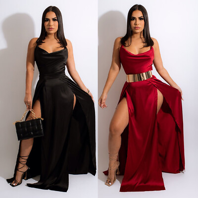 Women#x27;s Strappy Sexy Long Maxi Dress Ladies Evening Party Cocktail Dresses US $8.99