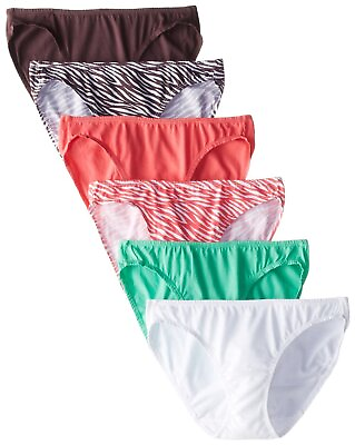 #ad Women#x27;s 6 Pack Cotton Stretch Bikini Panties Assorted 8 $23.71