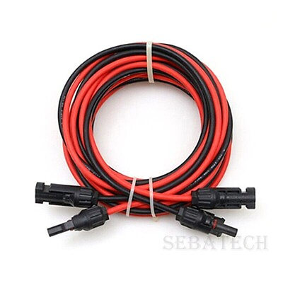 10AWG BlackRed Solar Panel Extension Cable Silicone Flexible Wire w Connectors $51.99