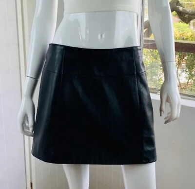 #ad #ad Maxima Wilson#x27;s Leather Black Mini Skirt Size 4 Lined Vintage Small $45.00