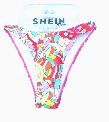 #ad Shein Bikini Bottoms Bathing Suit High Cut Cheeky Medium New Women#x27;s $12.90