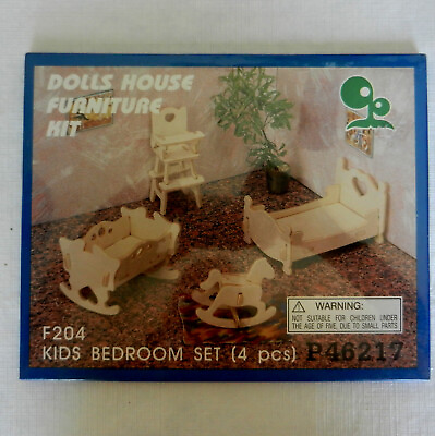 Doll House Wooden Furniture DIY ONE Kit to assemble Kid#x27;s bedroom ONLY $16.95