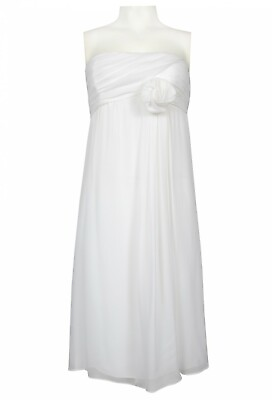 Suzi Chin Rosette Silk Cocktail Dress Size 18 White Wedding NWT $168 bb2 $59.00