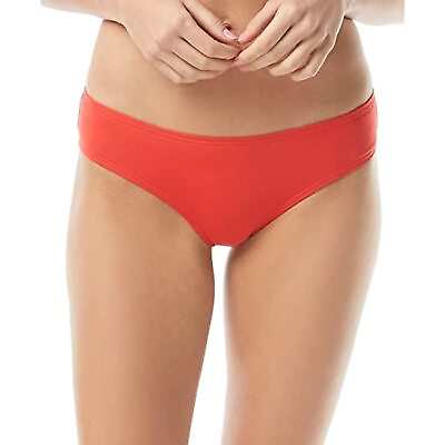 #ad $46 Vince Camuto Surf Shades Shirred Smooth Fit Cheeky Bikini Bottoms Red XS $13.92