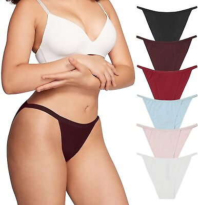 #ad LEVAO Women#x27;s Bikini Panties Cotton Underwear Plus Size High Cut String Ladies $43.32
