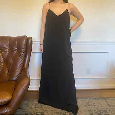 #ad Lulus Womens Black Maxi Dress Slit Size Small New $24.95