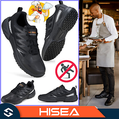 HISEA Men Non Slip Work Shoes Waterproof Casual Sneaker Food Service Walk Shoes $29.99