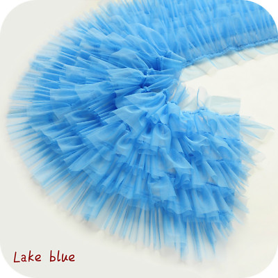 #ad #ad 5 Layers Ruffle Pleated Mesh Edging Fabric Lace Trim Frill DIY Dress Skirt Craft $9.49