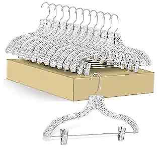 #ad 12 Pack Clear Plastic Skirt Hangers Crystal Crystal Skirt Hangers 12 Pack $35.34