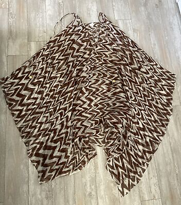 #ad #ad Milly Cabana Brown White Beach Cover Up Size 8 $15.00