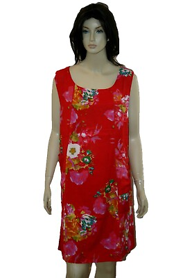 #ad Sundress Beach Wear XL 1X 2X Red Floral $13.98