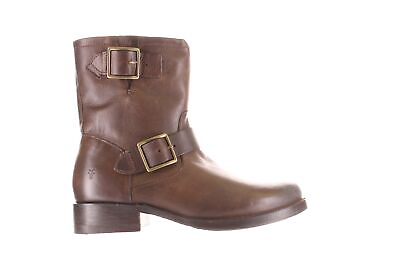 Frye Womens Vicky Engineer Brown Ankle Boots Size 6.5 6084145 $54.79