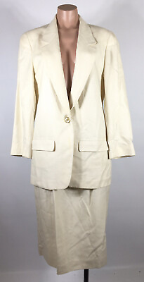 #ad Vintage Miss Sophisticates By Pendleton Womens Skirt Suit White Size 10 12 Plaid $120.00