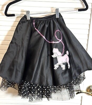 #ad Poodle Skirt 1950#x27;s Revolution Halloween Theater Costume Black Pink XSC $14.90