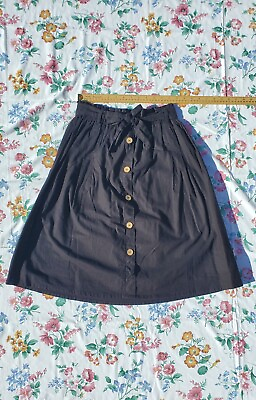 #ad Tie Waist A Line Midi Skirt $15.00
