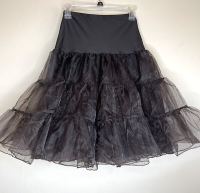 Grace Karin Poofy Triple Layer Black Goth Sheer Petticoat Dance Tutu Size S $29.99