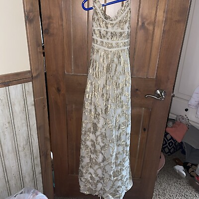 #ad NWT Free People Gold Boho Dress Size Medium Adjustable Straps Approx 48” Length $100.00