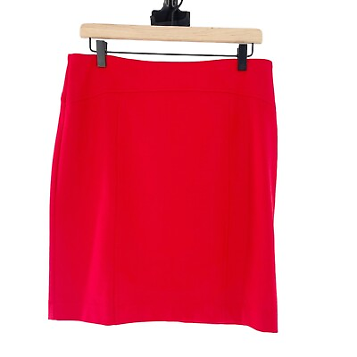 #ad MICHAEL KORS Red Pencil Skirt Textured Quilted Skirt 8 Zipper Career Vtg Y2k $24.97