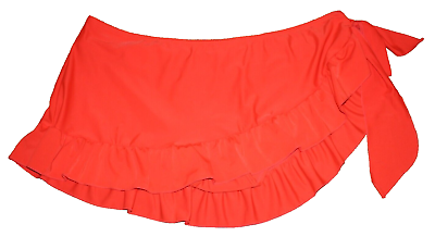 #ad SMART amp; SEXY Asymmetrical Red Swimsuit Swim Skirt Bottom Ruffled Hem Bow SIZE XL $8.99