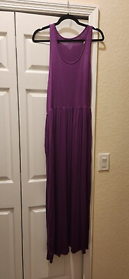 #ad Purple maxi long dress size extra large with pockets never worn. $5.00