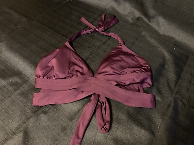 #ad Kona Sol Women#x27;s Faux Wrap Halter Bikini Top Purple Size Medium $8.99