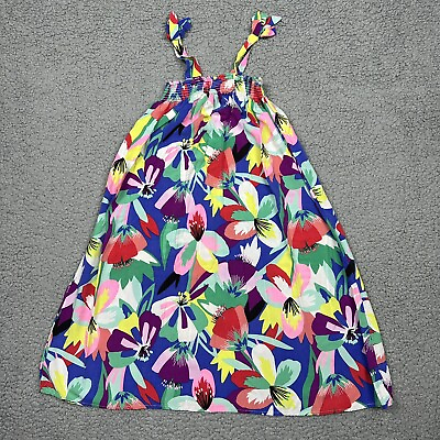 #ad Kidpik Dress Girls Extra Small 5 6 Tank Sundress Bright Floral Maxi Beachy $9.95