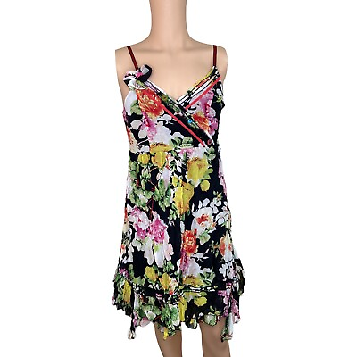 Joe Browns Dress Size 16 Womens Ladies Floral Black Pink Yellow Spring Summer 14 GBP 29.99