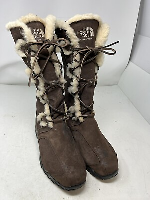 #ad The North Face Womens 9.5 Primaloft Waterproof Brown Suede Winter Grip Boots $39.97