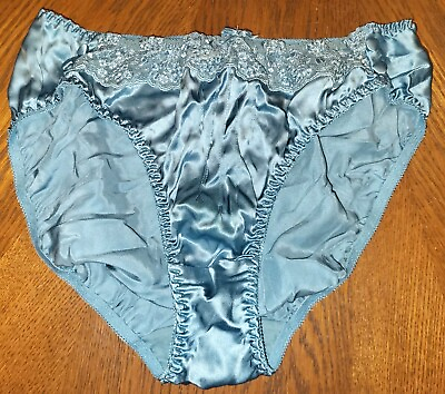 #ad #ad Vintage Victoria#x27;s Secret 100% Silk amp; Lace Bikini Panties Gold Label Medium 6 $38.00