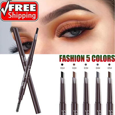 1PCS Double end Waterproof Eyeliner Eyebrow Pencil Pen Brush Makeup Tools $0.99