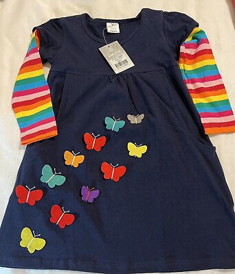 Vikita girls dress 4 5 years Navy long sleeve New w Tags Butterfly accents $8.00