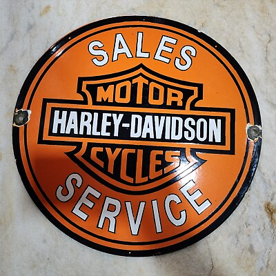 HARLEY SALES 16 INCHES ROUND ENAMEL SIGN $60.00