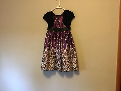 #ad Girls Size 12 Purple With Silver Party Dress $10.00