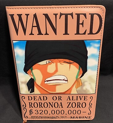 #ad One Piece Anime Wanted Dead Or Alive Roronoa Zoro Marine Planner Journal New $10.00